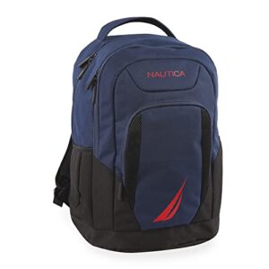 nautica backpack, navy/red, 18″