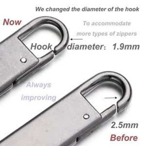 Zpsolution Zipper Pull Replacement Metal Zipper Handle Mend Fixer Zipper Tab Repair for Luggage Suitcases Bag