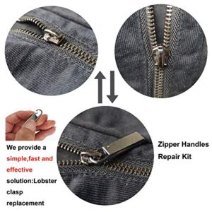 Zpsolution Zipper Pull Replacement Metal Zipper Handle Mend Fixer Zipper Tab Repair for Luggage Suitcases Bag