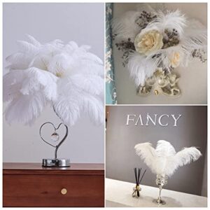 Piokio 20 pcs White Ostrich Feathers Plumes 10-12 inch(25-30 cm) Bulk for DIY Christmas Decorations, Wedding Party Centerpieces, Gatsby Decorations
