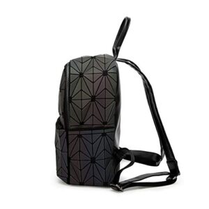 Orita Geometric Backpack Luminous Holographic Backpacks Lattice Design Travel Shoulder Bag Flower Geometric