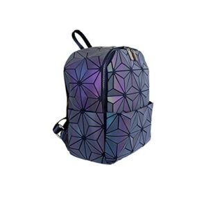 Orita Geometric Backpack Luminous Holographic Backpacks Lattice Design Travel Shoulder Bag Flower Geometric