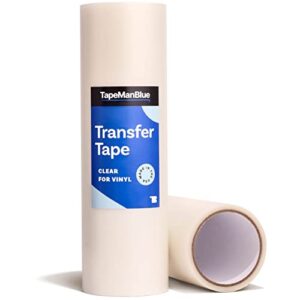 12″ x 50′ roll of clear transfer tape for vinyl, made in america, premium-grade vinyl transfer tape for cricut crafts, decals, and letters