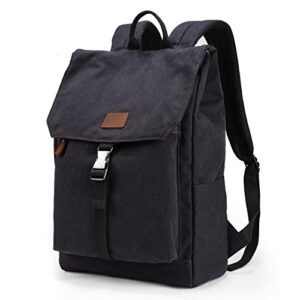 xincada canvas laptop backpack travel backpack rucksack for men women school college bookbag fits 15.6″ laptop vintage backpacks daypack for traveling work school, blue black