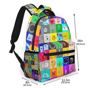 Genaolax Anime Battle For Bfdi Backpack Casual Double Shoulder School Bag For School Travel Outdoors