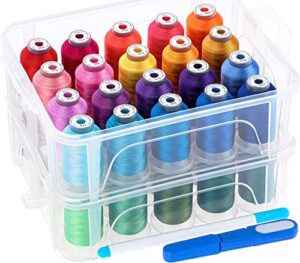 new brothread 40 brother colors 500m each embroidery machine thread with clear plastic storage box for embroidery sewing machine