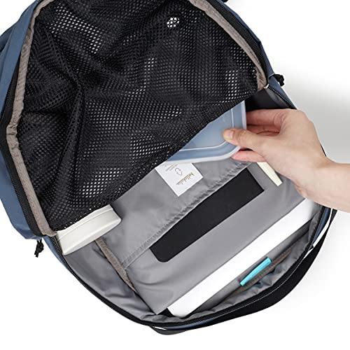 Hellolulu KIIRA 2 in 1 Daypack Full Width Detachable Organizer Fits Up To 13" Laptop, Fashion Water Repellent Multiple Pockets Backpack, For Travel School And Everyday Use, Blue Gray