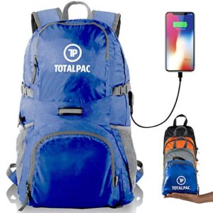 Totalpac - 35L Hiking Daypack Backpack - 11oz - Ripstop Nylon - 11 Pockets - Traveling & Hiking