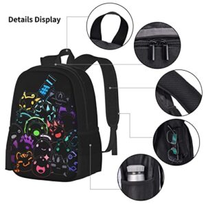 Casual 2 Pieces Backpack Set, Slime Ran-cher School Bookbag Travel Bag with Lunch Tote