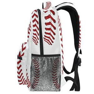 Oarencol Custom Baseball Backpack Softball White Print Personalized Your Name Text Bookbag School Travel College Shoulder Bag for Girls Boys