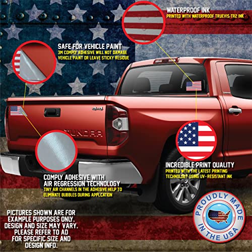 Decals by Haley 10 Pack American Flag Stickers - Made of 3M Vinyl - USA Patriotic Stickers - Bubble-Free Adhesive - Dishwasher Safe