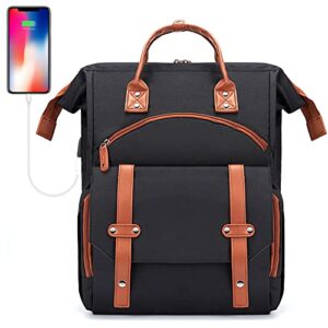 erihop college laptop backpack women 17 inch laptop bag, black
