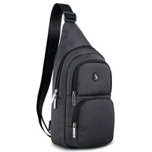 oiwas small sling backpack for men women travel crossbody shoulder bag chest hiking daypack black