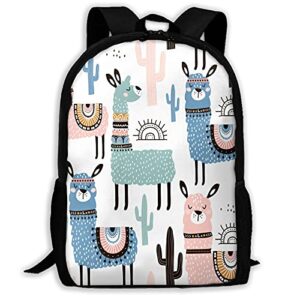 llama alpaca laptop backpack travel backpack for women large capacity 16 inch travel hiking camping daypack
