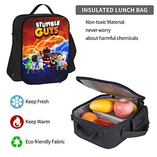 Stumble Guys Backpack Set With School Bookbag Lunch Bag Pencil Case