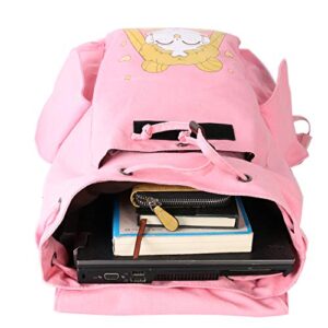 Vanlison Canvas Anime Backpack Rucksack Girls Backpack Bag Satchel School Bag Pink Large