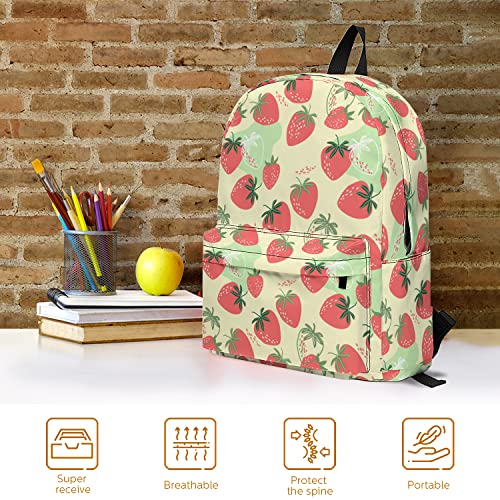 Travel Backpack Strawberry Backpacks Laptop Backpacks Lightweight Daypack Mini Backpack For Boys Girls 16 Inch