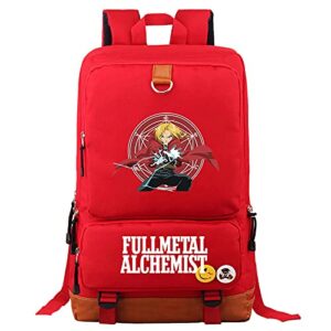 BY-CAN Students Fullmetal Alchemist School Backpack-Anime Backpack School Bookbag for Kids-Casual Travel Backpack