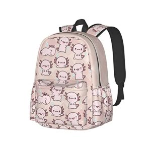 axolotl pattern backpack lightweight for teens boys girls backpacks bookbags daypack