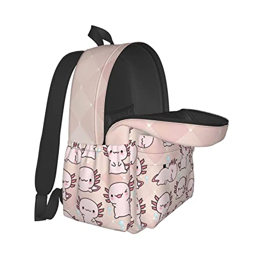 Axolotl Pattern Backpack Lightweight For Teens Boys Girls Backpacks Bookbags Daypack