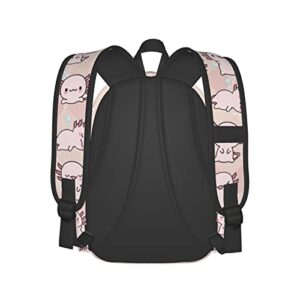 Axolotl Pattern Backpack Lightweight For Teens Boys Girls Backpacks Bookbags Daypack