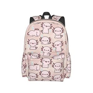 Axolotl Pattern Backpack Lightweight For Teens Boys Girls Backpacks Bookbags Daypack