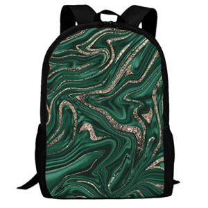 emerald green marble casual light and durable large capacity backpack for adults teenagers