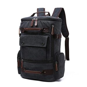 fasnahok men’s canvas travel backpack woman hiking rucksack vintage laptop back pack school bag for outdoor sports gym