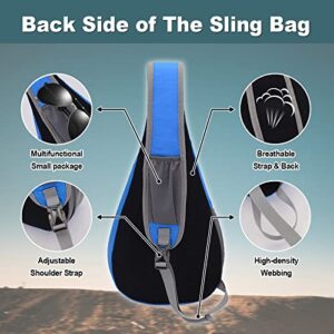 WOOMADA Small Sling Bag for Men Crossbody Sling Shoulder Travel Hiking Backpack Chest Bag for Women with Hidden Earphone Hole (Black3)