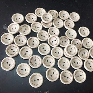 HengKe 100 pcs Wooden Handmade Buttons, Crafts Assorted Buttons Wooden Sewing Buttons, for Sewing Clothing Accessories, DIY Crafting Projects Decorations 20mm