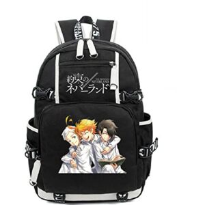 ISaikoy Anime The Promised Neverland Backpack Bookbag Laptop Bag Shoulder Bag Daypack School Bag 11