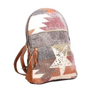 Myra Bags Superior Canvas, leather & Rug Backpack S-1927, Multicolour, Large