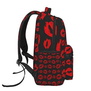 Qurdtt Happy Valentine's Day Love Heart Backpack School Bookbag Travel Daypack for Men Women Teens