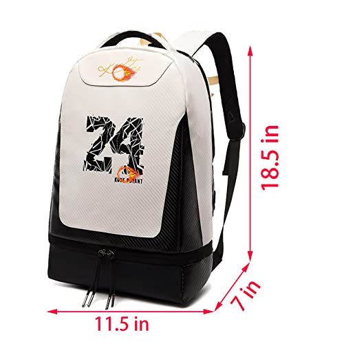 Basketball Superstar 24 Backpack. Personalized Signature Edition Casual Large Capacity Sports Bag Jersey Color