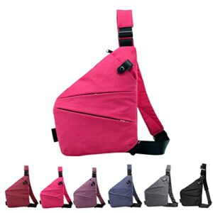 hopomart new personal flex bag for women men,crossbody chest shoulder-fashion anti-thief slim sling bag for outdoor (pink,right)