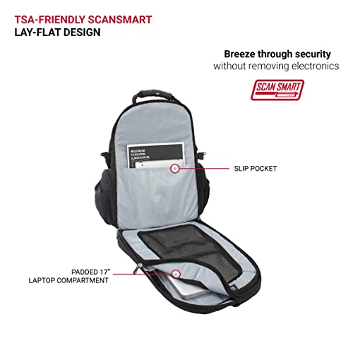 Swiss Gear SA1753 Black TSA Friendly ScanSmart Laptop Backpack - Fits most 15 Inch Laptops and Tablets