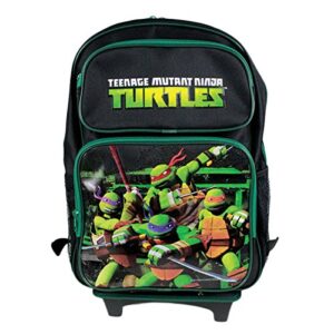 teenage mutant ninja turtle black 16″ back to school rolling backpack bag plus lunch bag