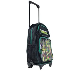 Teenage Mutant Ninja Turtle Black 16" Back to School Rolling Backpack Bag Plus Lunch bag