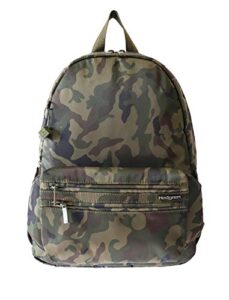 hedgren earth sustainably made backpack with detachable waistpack, olive camo green