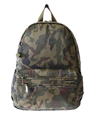 Hedgren Earth Sustainably Made Backpack with Detachable Waistpack, Olive Camo Green