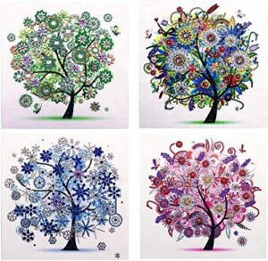 neilden new 4pack 5d diamond painting kit, diy diamond number rhinestone painting kits for adults and children embroidery diamond arts craft home decor 11.811.8inch