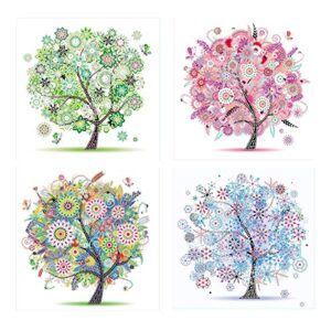 NEILDEN New 4Pack 5D Diamond Painting Kit, DIY Diamond Number Rhinestone Painting Kits for Adults and Children Embroidery Diamond Arts Craft Home Decor 11.811.8inch