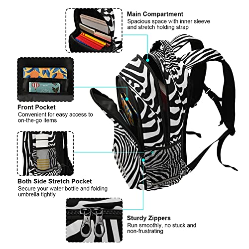Animal Zebra Print Backpacks Travel Laptop Daypack School Book Bag for Men Women Teens Kids