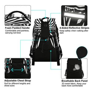 Animal Zebra Print Backpacks Travel Laptop Daypack School Book Bag for Men Women Teens Kids