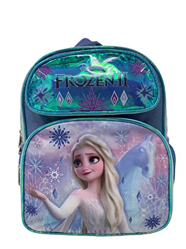 KBNL Disney Frozen 2 Elsa & Horse 12" Toddler Backpack, Blue, Small