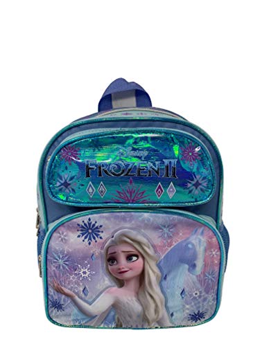 KBNL Disney Frozen 2 Elsa & Horse 12" Toddler Backpack, Blue, Small