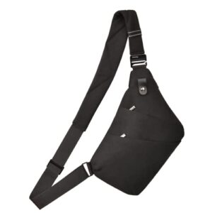chicdog sling bag waterproof shoulder bag chest bag crossbody bag anti-theft security chest pocket for men women (black)