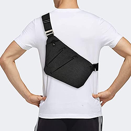 Chicdog Sling Bag Waterproof Shoulder Bag Chest Bag Crossbody Bag Anti-Theft Security Chest Pocket for Men Women (Black)