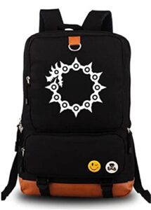 wanhongyue anime the seven deadly sins luminous backpack school bag student bookbag laptop rucksack daypack black