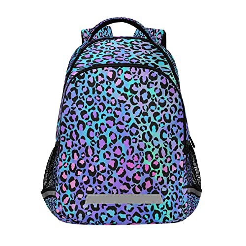 xigua Students Backpack Boy Girl School Bookbag,Fashion Color Leopard Print Waterproof 15In Laptop Backpack for Children Outdoor Camping Travel Daypack Casual Bags